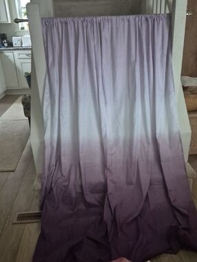 Ombre Gradiant White Lavender Purple Curtain Panels (2)
